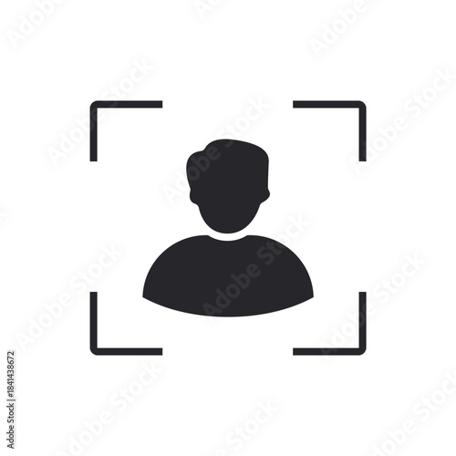face recognition icons outline and Flat Style,transparent background