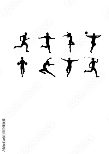 Tactile Craft Dynamic Action Silhouette: Textured Grain Minimalist Vector