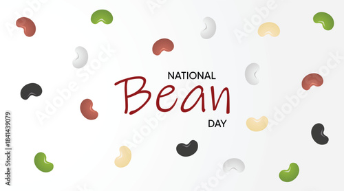 Colorful bean pattern artwork celebrating National Bean Day with modern minimal design