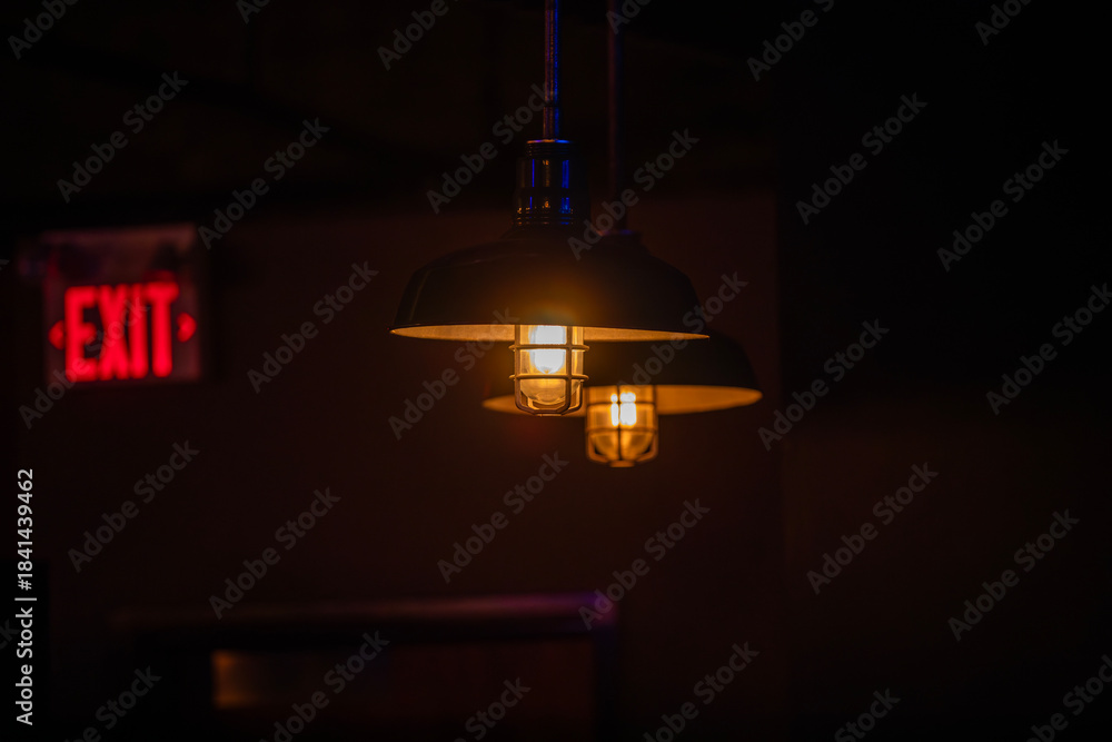 Obraz premium Some moody lights in a bar in Toronto.