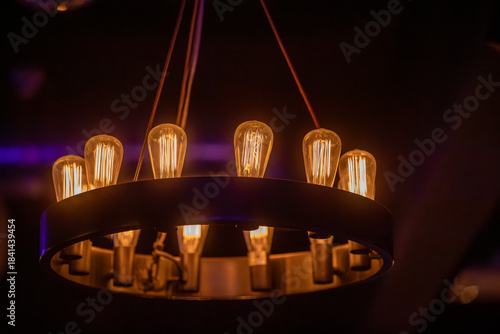 Some moody lights in a bar in Toronto.
