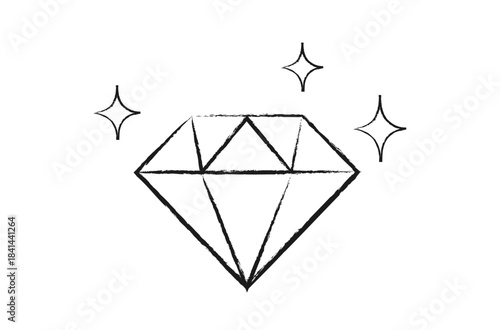 手描き風ダイヤモンドのアイコン