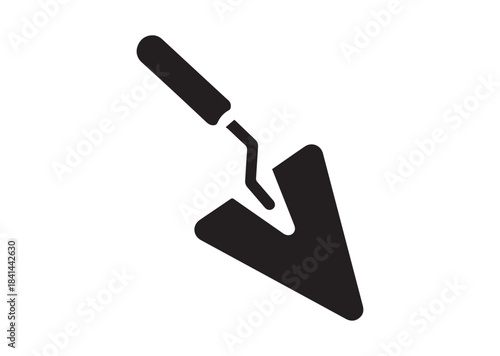 Trowel icon, Trowel Black silhouette vector