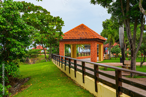Wallpaper Mural Red brick pavilion in El Faro Park on Punta Higüero in Rincón on the west coast of Puerto Rico in the Caribbean Sea Torontodigital.ca