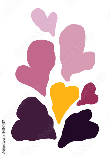 Illustration of a pile of hearts symbolizing loves. Happy romance vector illustration	