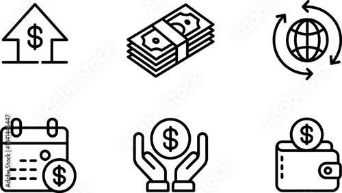 Financial investment icons isolated on