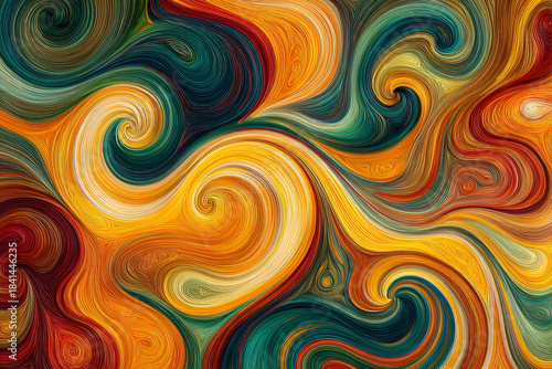 mesmerizing swirling abstract painting with vibrant colors