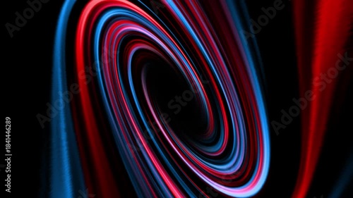Dynamic glowing spiral tunnel with colorful fractal motion lines forming an abstract neon vortex, perfect for visual effects, music visualizers, and modern motion graphics.