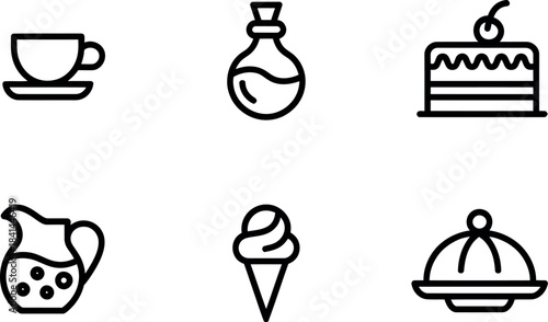 Food icons isolated on vector set