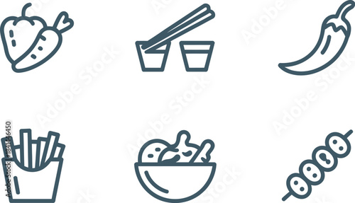 Food icons isolated on vector set