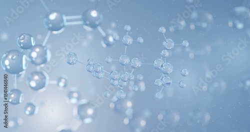 Threohydrobupropion rotating 3D model of topical antidepressant, seamless looped video
