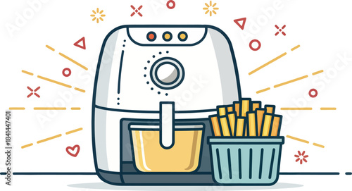 Air Fryer Food Icon Isolated Transparent Background