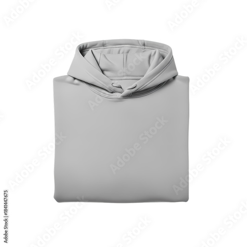 Clean plain gray hoodie folded for modern fashion design mockups and retail display