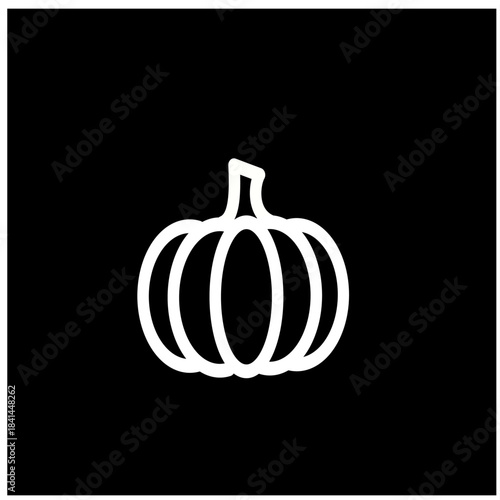 Pumpkin, vegetable icon. Thanksgiving pumpkin vector icon. Agriculture symbol. Vector graphic, not Artificial Intelligence, logo illustration. Replaceable vector design.	