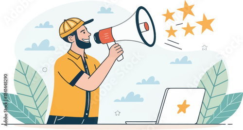 Brand Ambassador Promoting Product Icon Isolated