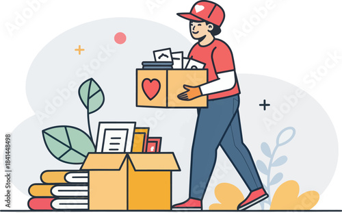 Charity Organizer Collecting Donations Icon