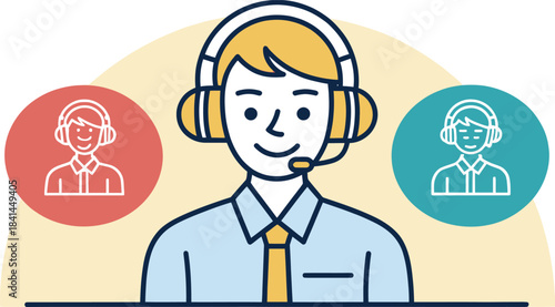 Customer Service Officer Icon Isolated