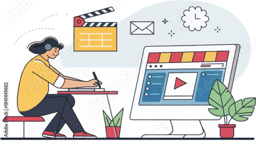 Editor Cutting Video Timeline Sequence