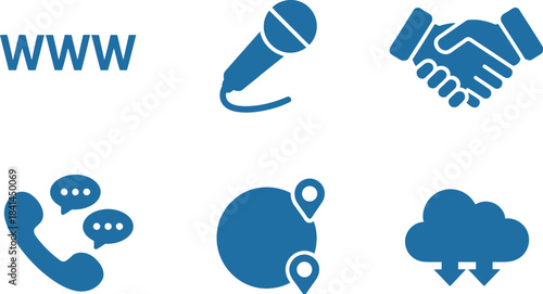 Collection of business icons isolated on