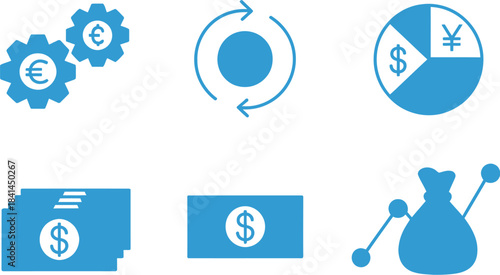 Set of finance and investment related vector icons