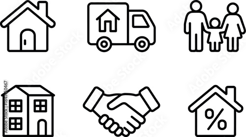 Real estate icon set isolated on