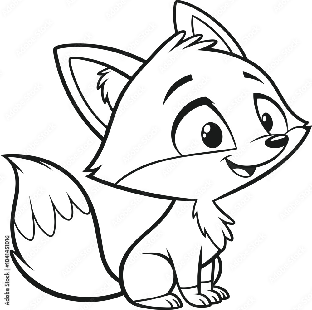Obraz premium vector illustration of cartoon fox