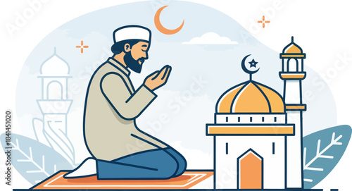 Imam Leading Prayer in Mosque