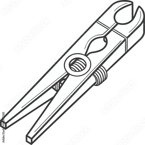 Clothespin outline drawing