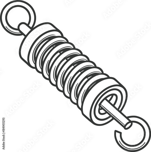 Tension spring line art