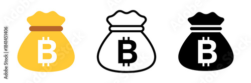 文字B入りマネーバッグアイコンセット/Letter B Money Bag Icon Set