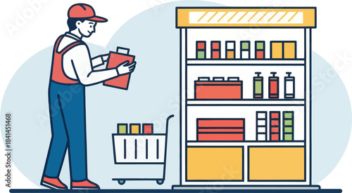 Merchandiser Designing Product Display Icon