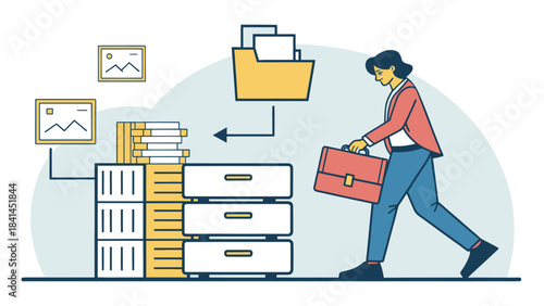 Public Administrator Managing Files Icon Isolated