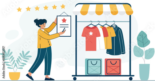 Retail buyer selecting fashion apparel