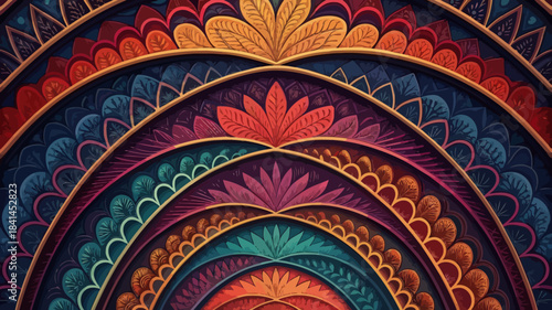 Vibrant Abstract Pointed Arch Pattern Design