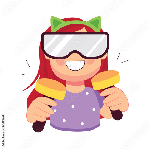 Meta games  vector flat design illustrations. 