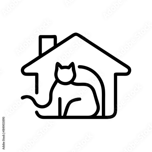 Volunteer cat house icon transparent background