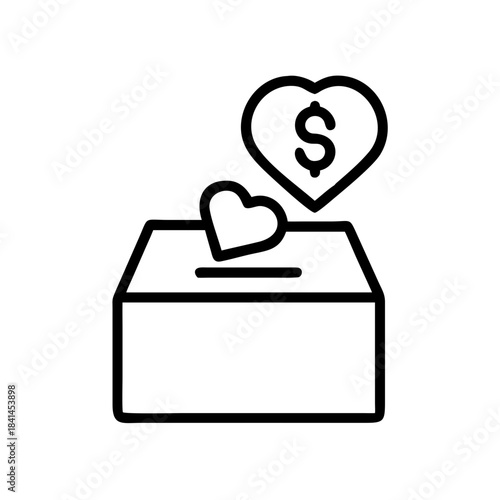 Volunteer donation box icon transparent background