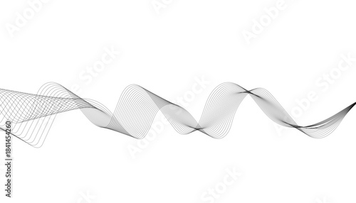Large collection of abstract sine wave, Modern waveform illustration set,