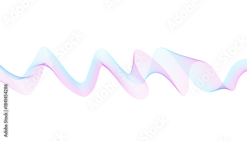 Comprehensive set of abstract wave graphics, Digital art banner,