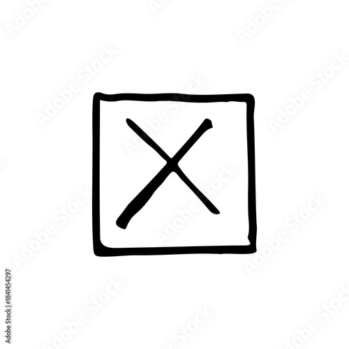 Hand-drawn checkbox with a thick cross mark