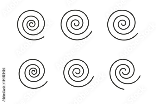 The image is a series of six circles that are all the same size and shape