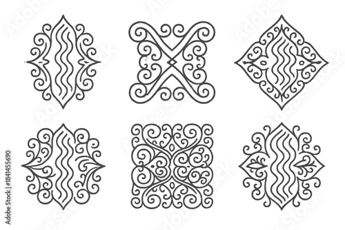 The six shapes are all different and have a lot of detail