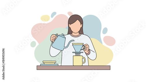 Brewing delicious coffee at home with this pour over method is a relaxing way to start the day, perfect for a cozy morning routine