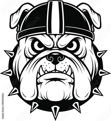 Bulldog Mascot Head Aggressive Vector Illustration