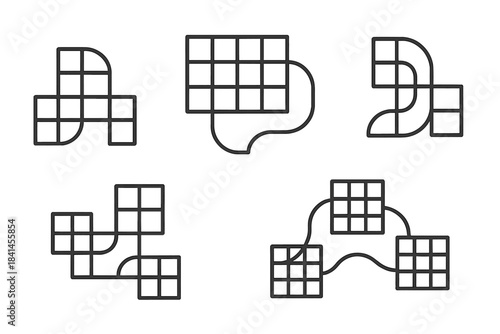 The image is a series of six different shapes, all of which are squares