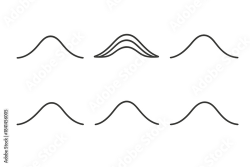 Series of waves with a slight curve in the middle