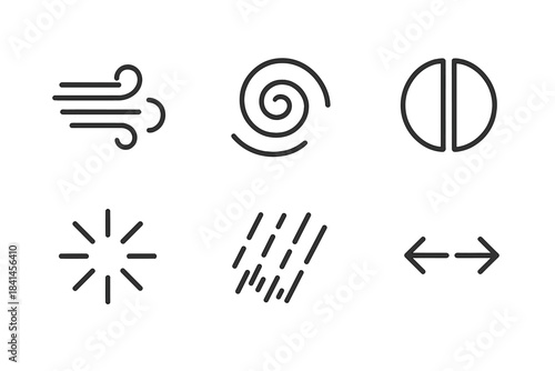 Series of symbols that represent different weather conditions