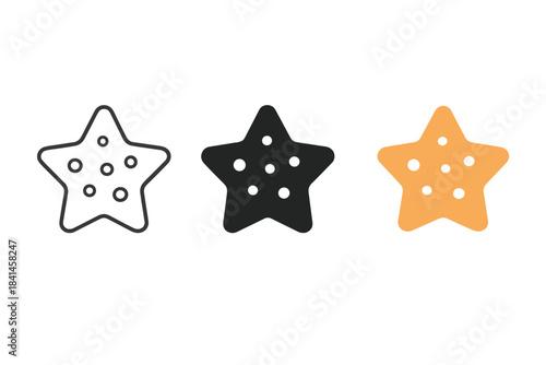 Three stars with different colors and sizes