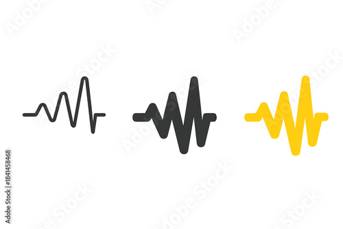 Three different types of waves are shown in different colors