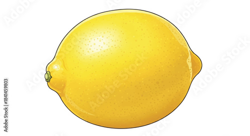 Perfectly Ripe Yellow Lemon Whole Fruit Close-up Isolated on White Background